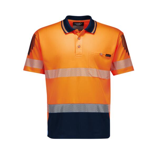 Mens Hi Vis Flux Segmented Tape Short Sleeve Polo Thumbnail